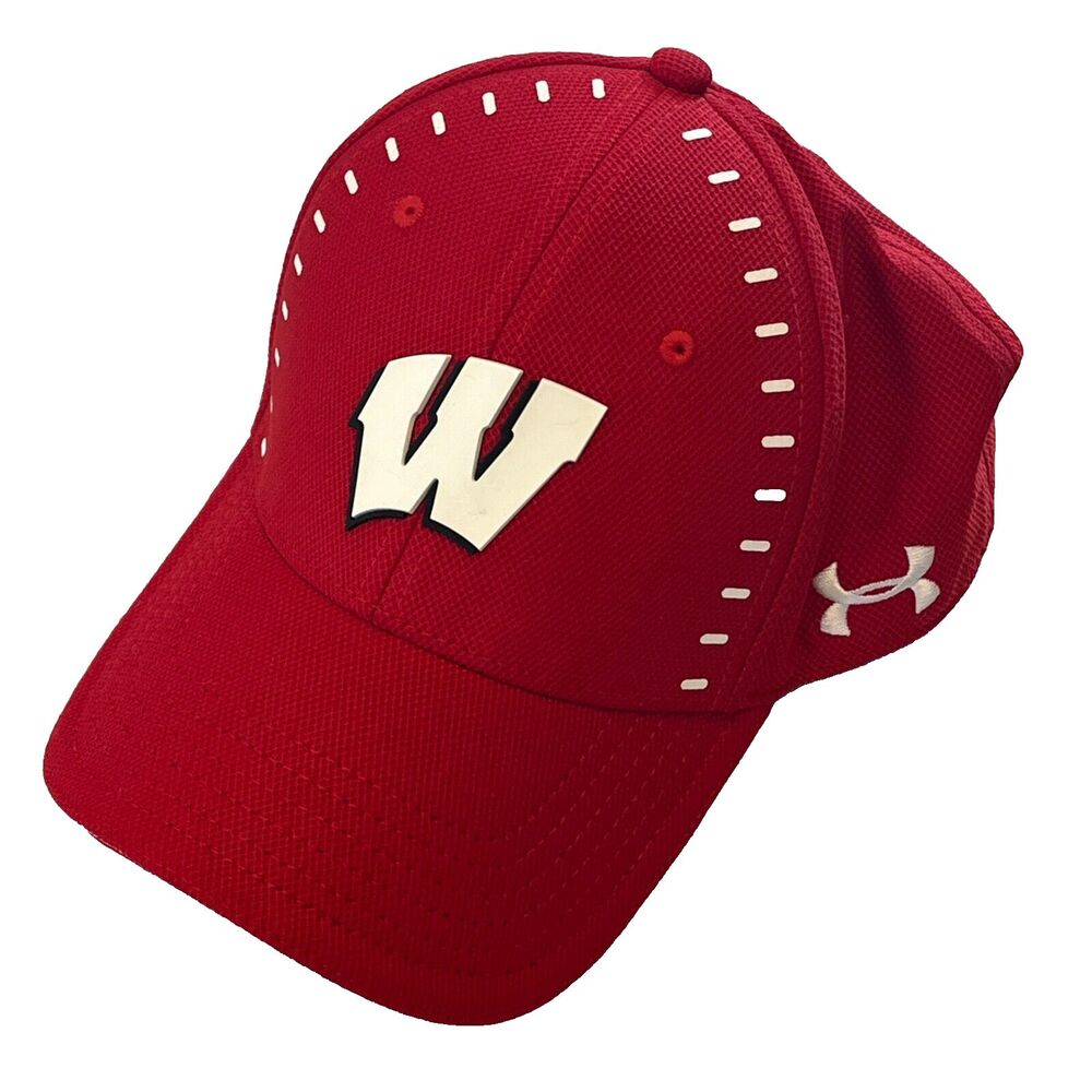 Under Armour Wisconsin Badgers‎ Embroidered Logo Fitted Baseball Hat |Size MD/LG